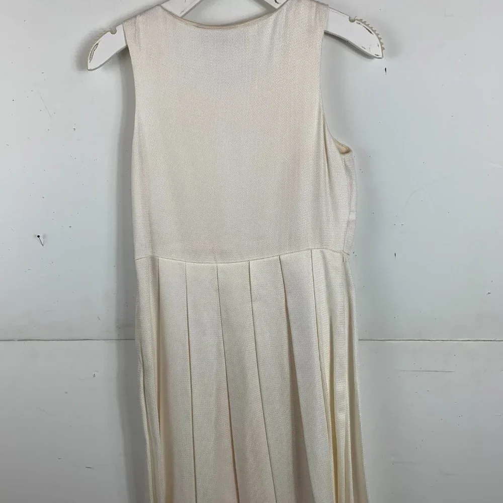 Anthropologie Eva Franco Cream Sleeveless Elegant Mini Dress - Picture 3 of 3